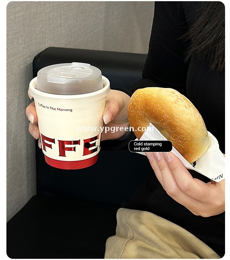 Red Black Cold Stamped Hollow Paper Cups 10oz 330ml 360ml with Leak-Proof Spiral Bottom – Manufacturer Wholesale Supply