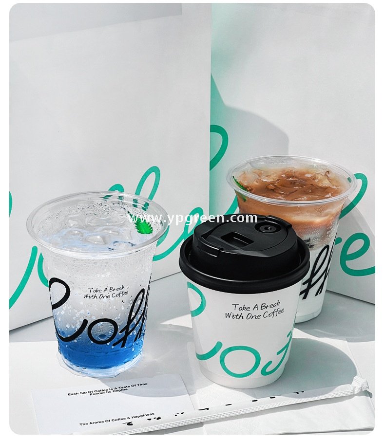 14oz UV Print PET Transparent Cups 330ml – 9.8×6.0×10.7cm Hollow Paper Cup Design Manufacturer Wholesale