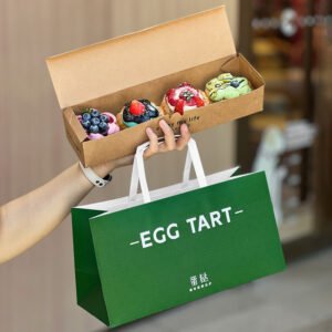 Wholesale Dark Green Thickened Boxes for 4-Piece Egg Tart Takeout - Direct Factory