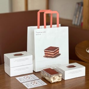 Wholesale Rectangular Tiramisu Cake Boxes and Handheld Bags for Layered Desserts - Factory-to-Buyer Channel