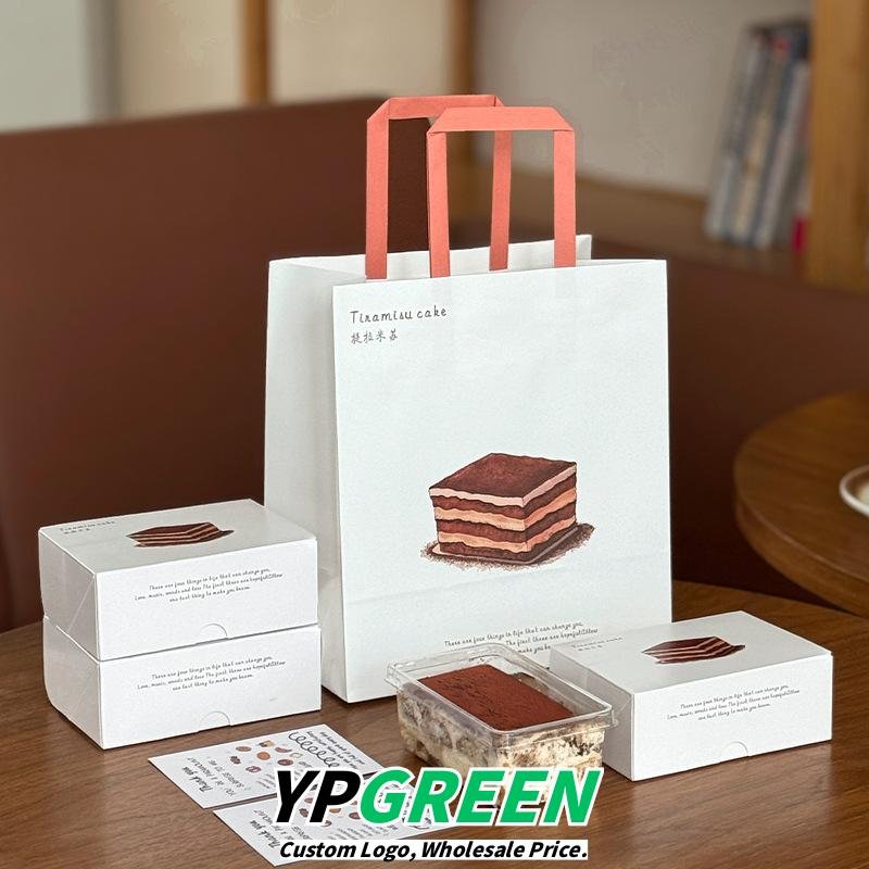 Wholesale Rectangular Tiramisu Cake Boxes and Handheld Bags for Layered Desserts - Factory-to-Buyer Channel