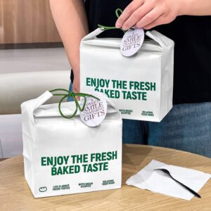 Wholesale Creative Hemp Rope Square Bottom Kraft Paper Bags for Bakery Toast and Dim Sum Takeout - Factory Direct Supply