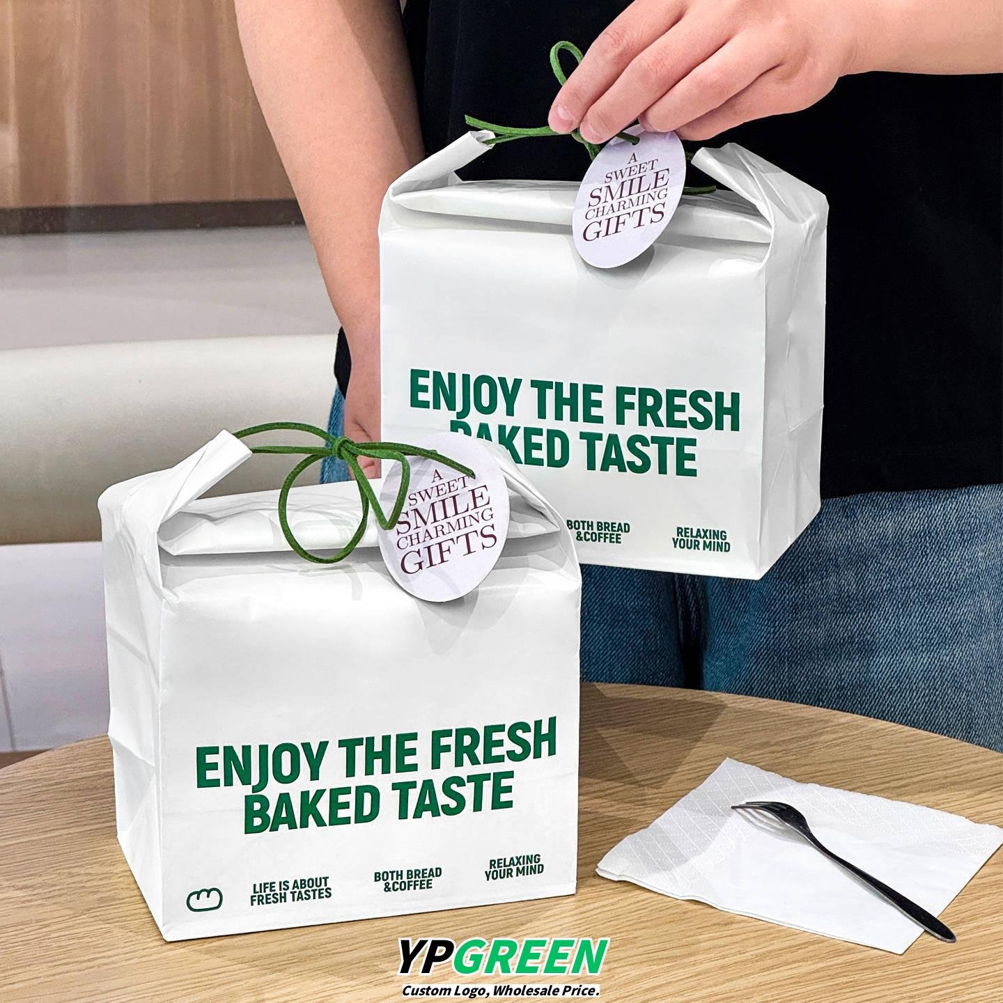 Wholesale Creative Hemp Rope Square Bottom Kraft Paper Bags for Bakery Toast and Dim Sum Takeout - Factory Direct Supply