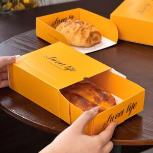 Wholesale Yellow Drawer-Style Pastry Boxes with Small Shovel for Bread, Croissants, and Waffles Takeout - Direct from Factory