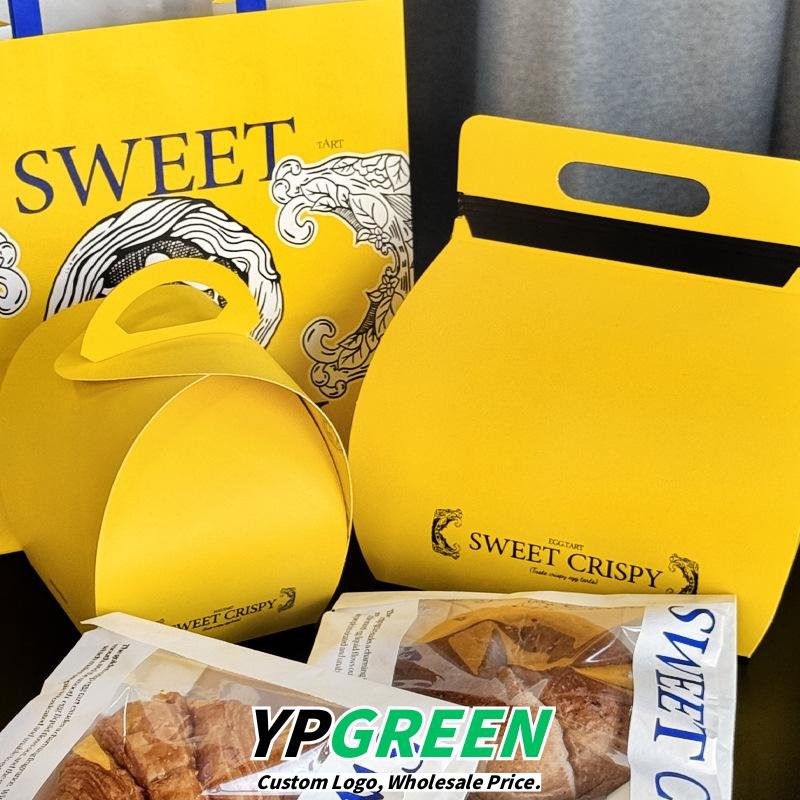 Wholesale Yellow Disposable Boxes for Single or 4-Pack Portuguese Egg Tarts Takeout - Direct from Manufacturer
