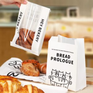 Wholesale Cartoon Little Cat Kraft Paper Bags for Soda Bread, Toast Slices, Baguettes, and Bagels Takeout - Direct from Manufacturer