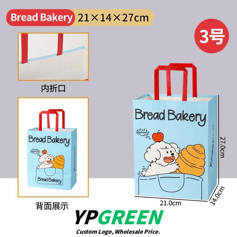 Wholesale Puppy Pattern Kraft Paper Handheld Bags for Bread and Dessert Takeout - Direct Factory