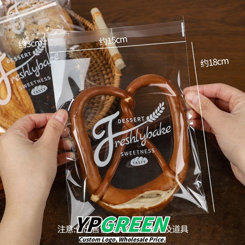 Wholesale Transparent Self-Adhesive Bags for Bagel Bread, Toast, Croissants, Soda Bread, and Donuts Takeout - Direct from Factory