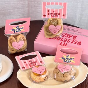 Wholesale Pink Boxes for Cookies and Snowflake Pastries with Card Holders - Direct Factory