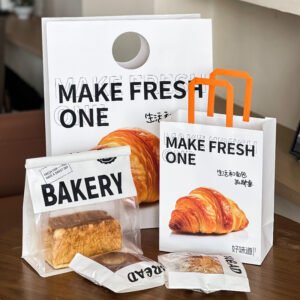 Wholesale Custom Kraft Paper Handheld Bags for Bakery Toast and Dessert Takeout - Factory Direct Supply