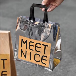 Wholesale Mirror Silver Cardstock Handheld Bags for Bakery Dessert and Bread Takeout - Private Label Ready