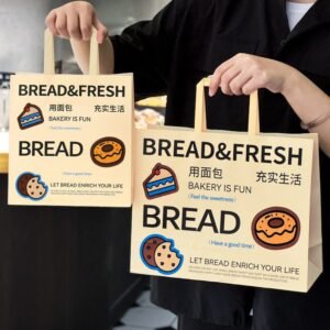 Wholesale Kraft Paper Handheld Bags for Dessert Takeout and Bakery Packaging - Direct Factory