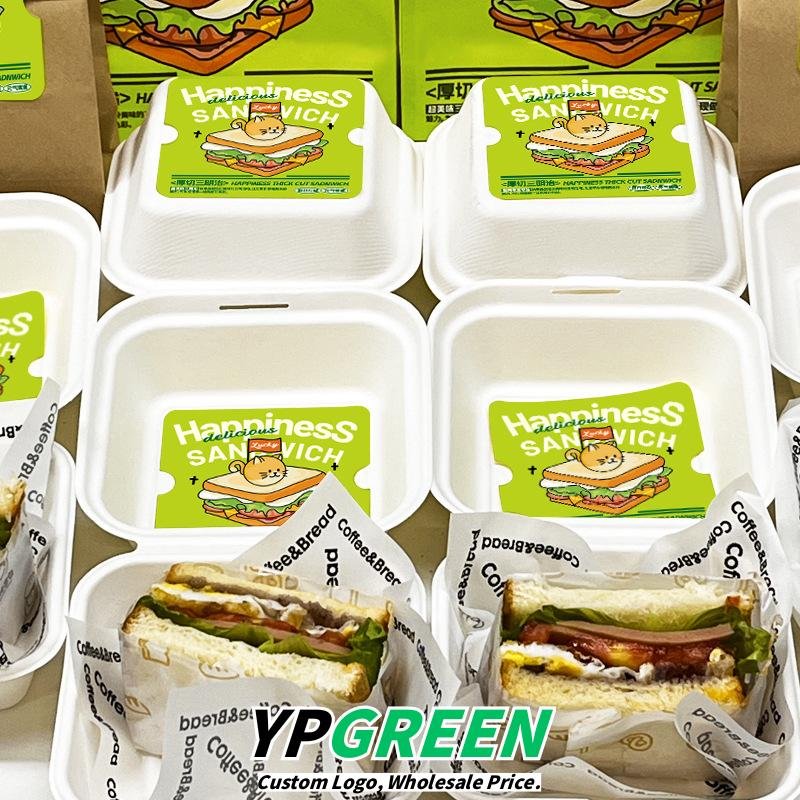 Custom Pulp Takeout Boxes with Dessert Labels and Food Seals - Save More at Source