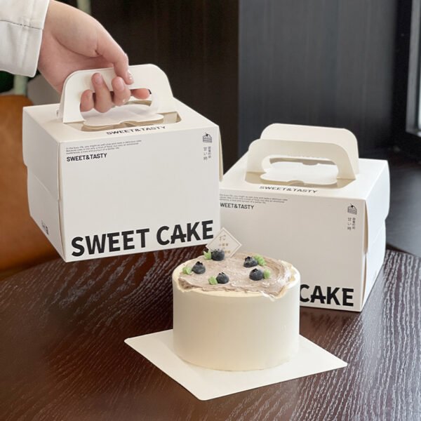 Wholesale Square Handheld Boxes for 3-4 Inch Cakes and Basque Mousse Takeout - Bulk Pricing Available