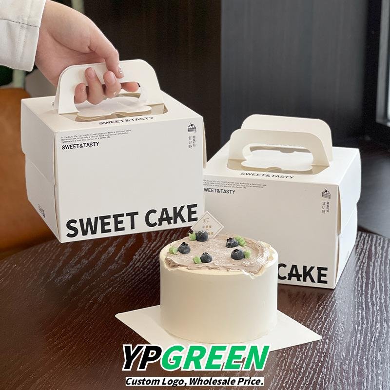 Wholesale Square Handheld Boxes for 3-4 Inch Cakes and Basque Mousse Takeout - Bulk Pricing Available