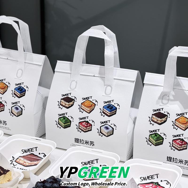 Wholesale Insulated Double-Layer Non-Woven Handheld Bags for Tiramisu Cake and Dessert Takeout - Factory Direct Supply