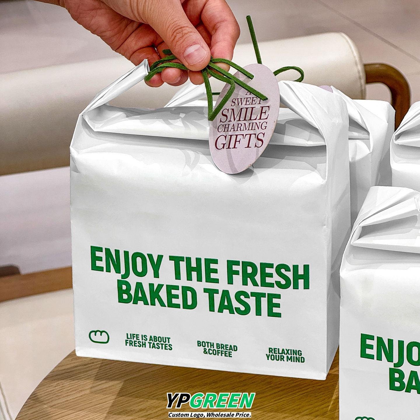 Wholesale Creative Hemp Rope Square Bottom Kraft Paper Bags for Bakery Toast and Dim Sum Takeout - Factory Direct Supply