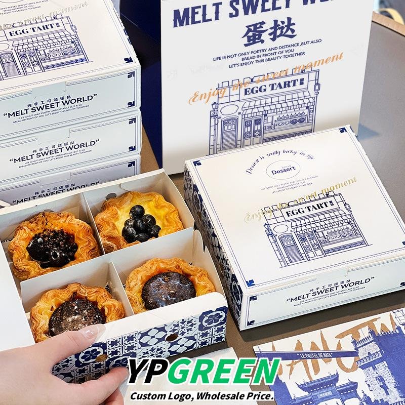 Wholesale White Non-Foldable Boxes for 4-Pack Portuguese Egg Tarts Takeout - Direct from Factory