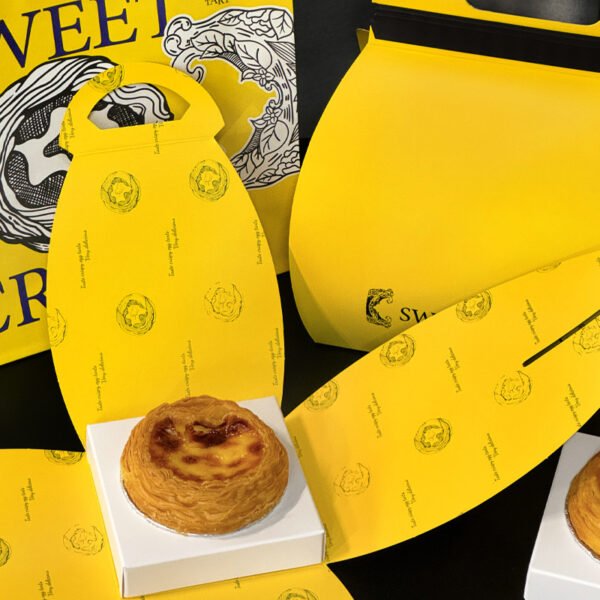 Wholesale Yellow Disposable Boxes for Single or 4-Pack Portuguese Egg Tarts Takeout - Direct from Manufacturer