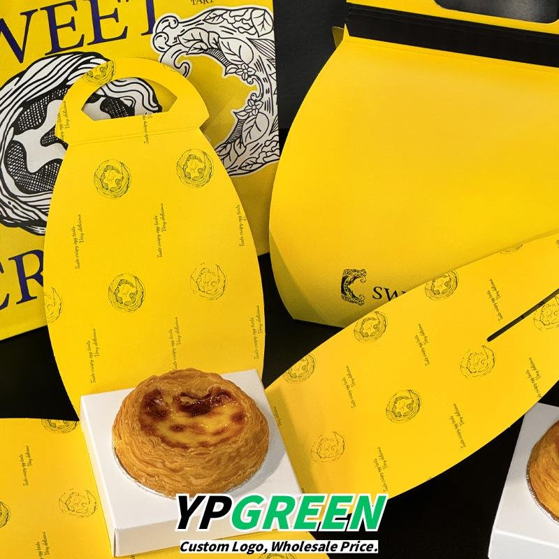 Wholesale Yellow Disposable Boxes for Single or 4-Pack Portuguese Egg Tarts Takeout - Direct from Manufacturer