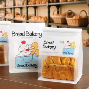 Wholesale Cartoon Illustration Transparent Window Self-Seal Bags for Sliced Toast Takeout - Factory to Business
