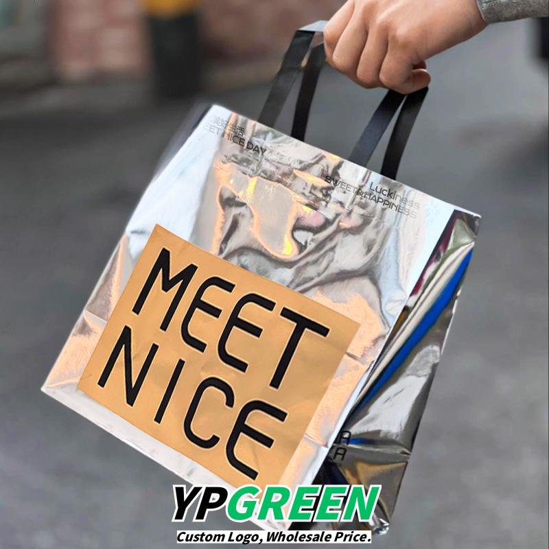 Wholesale Mirror Silver Cardstock Handheld Bags for Bakery Dessert and Bread Takeout - Private Label Ready