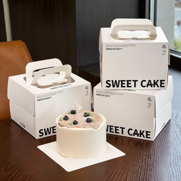 Wholesale Square Handheld Boxes for 3-4 Inch Cakes and Basque Mousse Takeout - Bulk Pricing Available