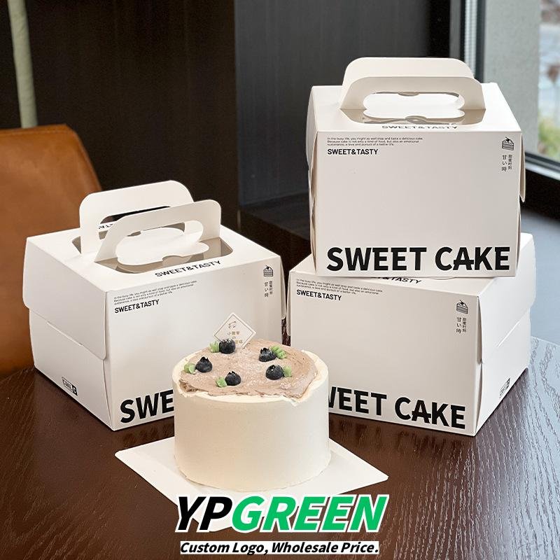 Wholesale Square Handheld Boxes for 3-4 Inch Cakes and Basque Mousse Takeout - Bulk Pricing Available