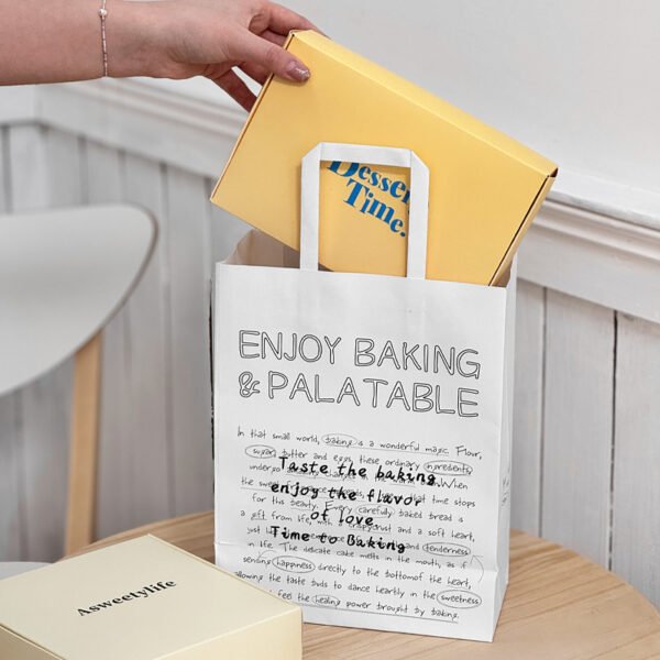 Wholesale White Handheld Bags for Bakery Toast, Baguettes, Bagels, Double Coffee Cups, and Milk Tea Takeout - No Middleman Pricing