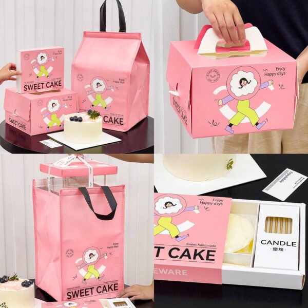 Wholesale Pink Disposable Insulated Bags for 4-6 Inch Cake Takeout - Direct from Manufacturer