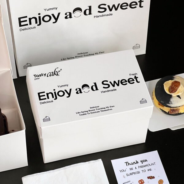 Wholesale White Rectangular Mini Boxes for Cut Layered Mousse Desserts Takeout - Bulk Pricing Available
