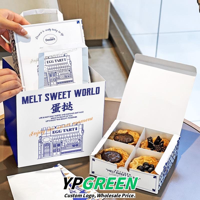 Wholesale White Non-Foldable Boxes for 4-Pack Portuguese Egg Tarts Takeout - Direct from Factory