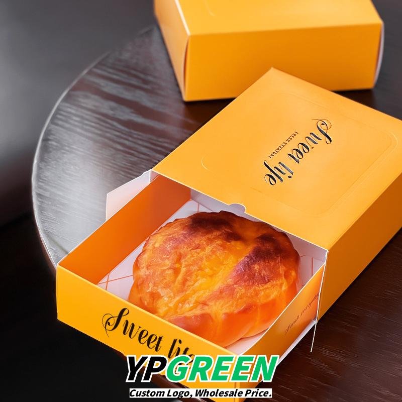 Wholesale Yellow Drawer-Style Pastry Boxes with Small Shovel for Bread, Croissants, and Waffles Takeout - Direct from Factory