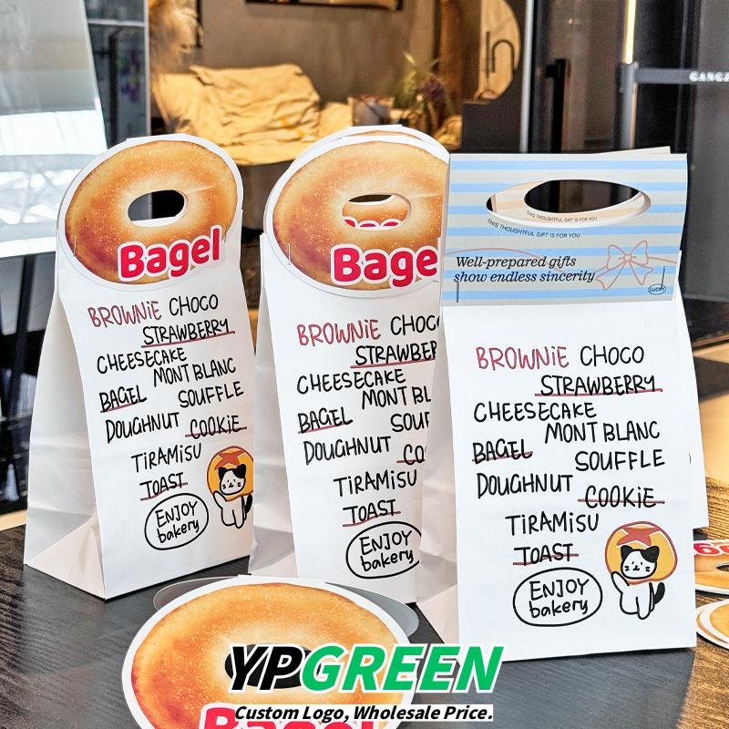 Wholesale Creative Kraft Paper Bags with Card Inserts for Cookies, Cakes, Dim Sum, and Dessert Takeout - Direct Sourcing Partner