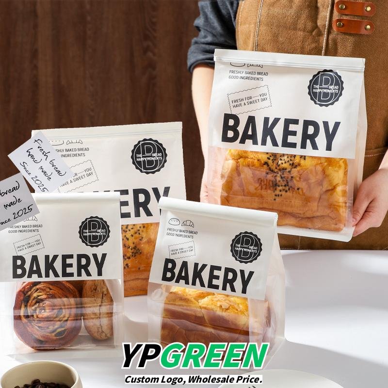 Wholesale Window Self-Seal Bags for 450g Sliced Toast and Mochi Croissants Takeout - Factory-to-Buyer Channel