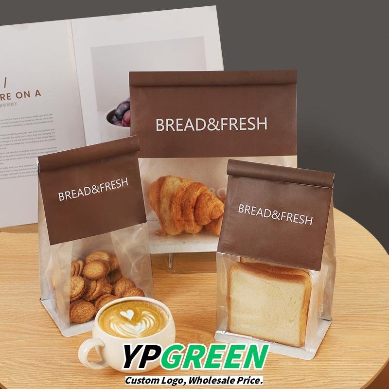 Wholesale Anti-Oil Paper Bags with Windows for Commercial Toast, Croissants, and Horn Breads Takeout - Factory Direct Supply