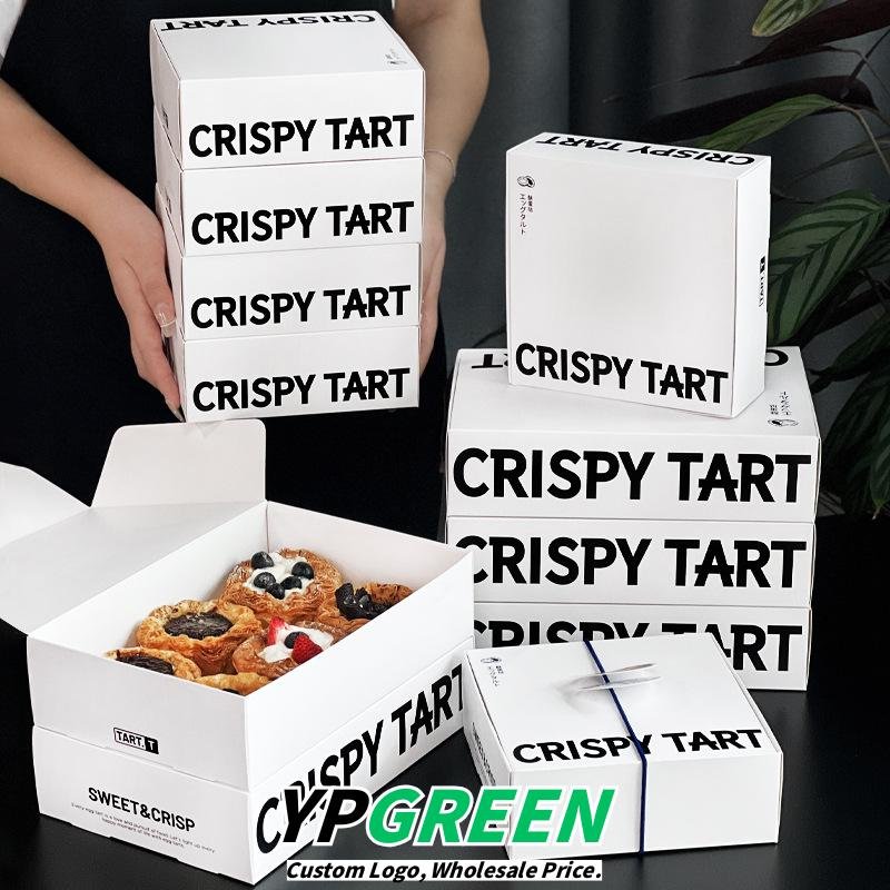 Wholesale White Minimalist Thickened Boxes for 4-6 Egg Tarts Takeout - Direct Factory