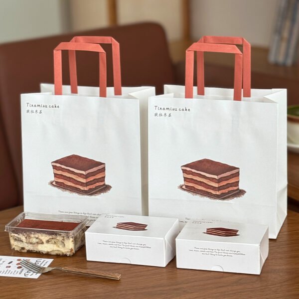 Wholesale Rectangular Tiramisu Cake Boxes and Handheld Bags for Layered Desserts - Factory-to-Buyer Channel