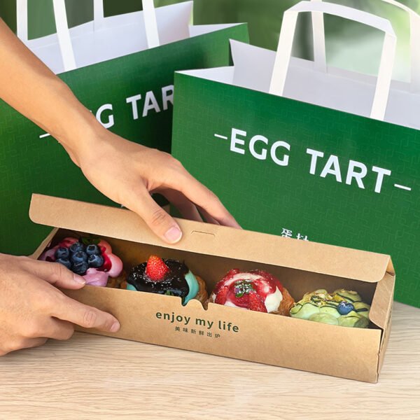 Wholesale Dark Green Thickened Boxes for 4-Piece Egg Tart Takeout - Direct Factory