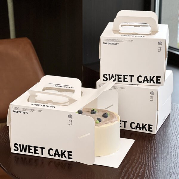Wholesale Square Handheld Boxes for 3-4 Inch Cakes and Basque Mousse Takeout - Bulk Pricing Available