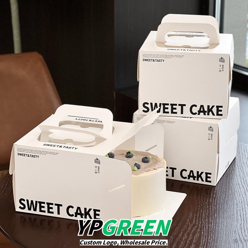 Wholesale Square Handheld Boxes for 3-4 Inch Cakes and Basque Mousse Takeout - Bulk Pricing Available