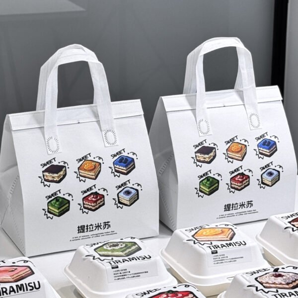 Wholesale Insulated Double-Layer Non-Woven Handheld Bags for Tiramisu Cake and Dessert Takeout - Factory Direct Supply