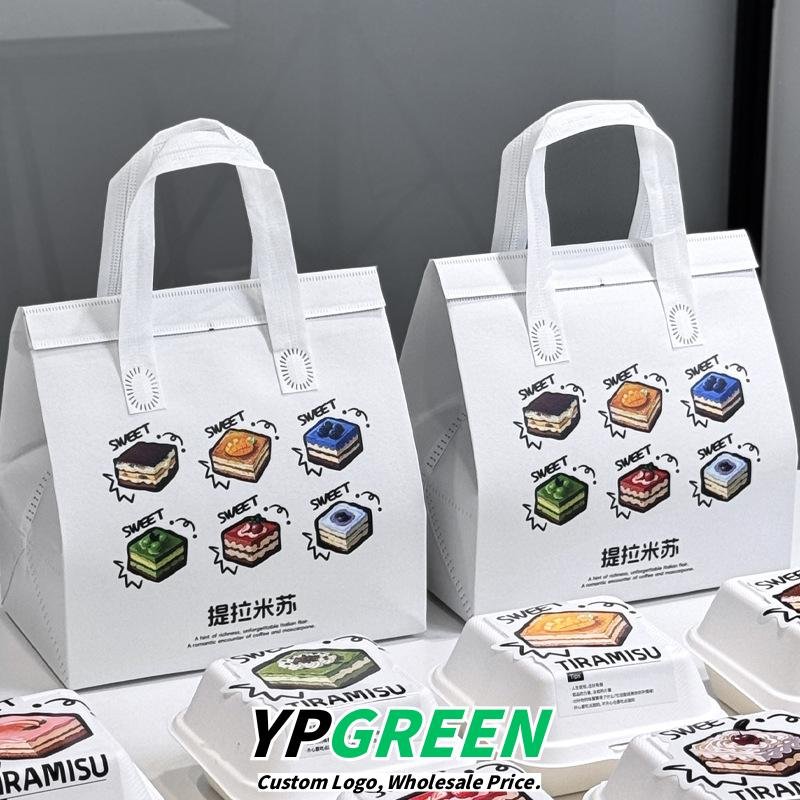 Wholesale Insulated Double-Layer Non-Woven Handheld Bags for Tiramisu Cake and Dessert Takeout - Factory Direct Supply