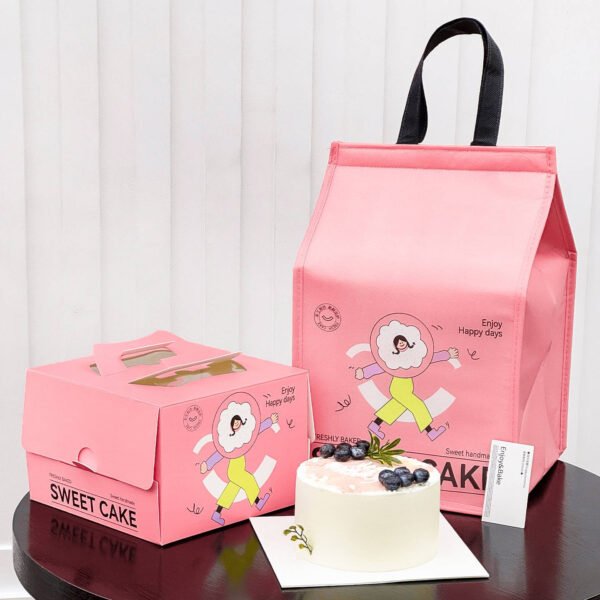 Wholesale Pink Disposable Insulated Bags for 4-6 Inch Cake Takeout - Direct from Manufacturer