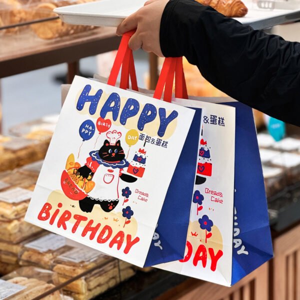 Wholesale Super Cute Cartoon Kraft Handheld Bags for Bakery Toast and Dessert Takeout - Direct from Factory