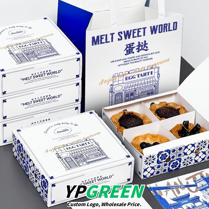 Wholesale White Non-Foldable Boxes for 4-Pack Portuguese Egg Tarts Takeout - Direct from Factory