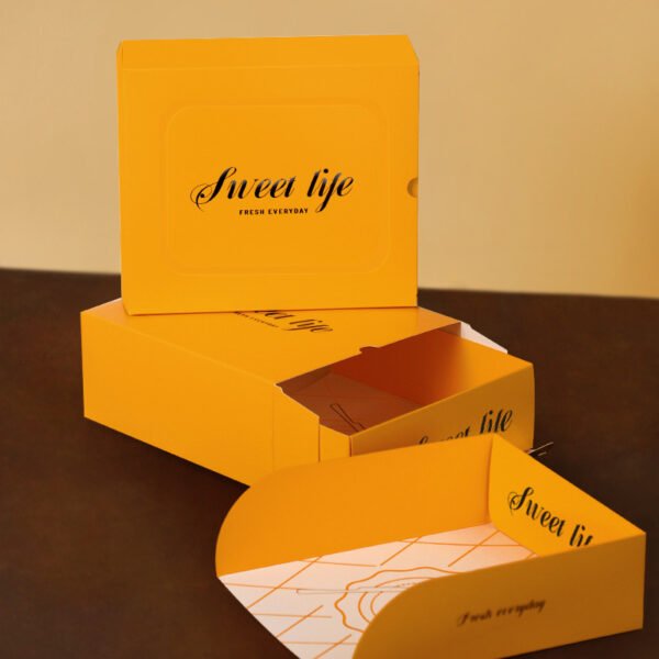 Wholesale Yellow Drawer-Style Pastry Boxes with Small Shovel for Bread, Croissants, and Waffles Takeout - Direct from Factory