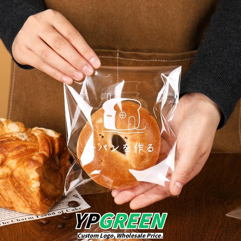 Wholesale Transparent Self-Adhesive Bags for Bagel Bread, Toast, Croissants, Soda Bread, and Donuts Takeout - Direct from Factory