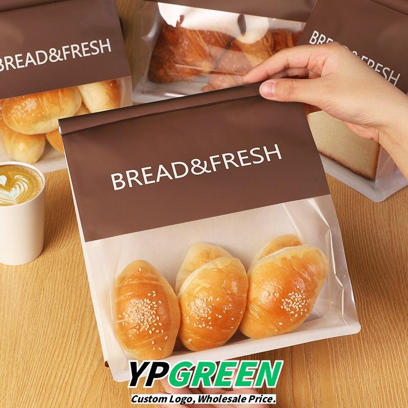 Wholesale Anti-Oil Paper Bags with Windows for Commercial Toast, Croissants, and Horn Breads Takeout - Factory Direct Supply