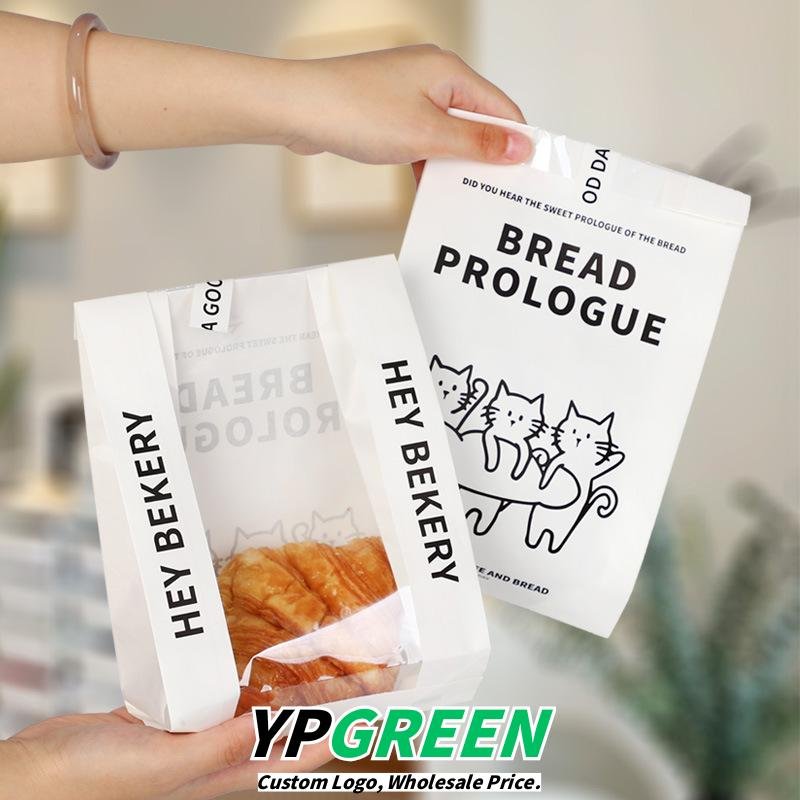 Wholesale Cartoon Little Cat Kraft Paper Bags for Soda Bread, Toast Slices, Baguettes, and Bagels Takeout - Direct from Manufacturer
